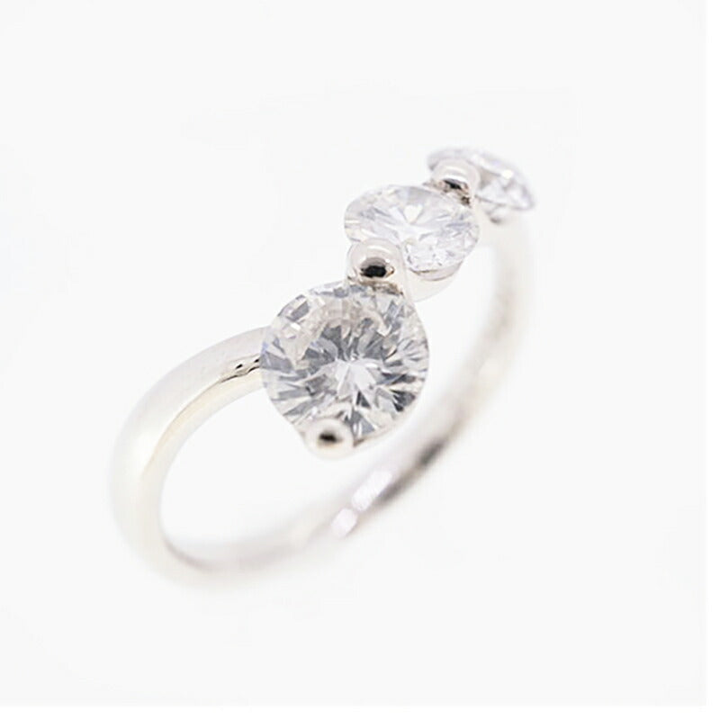 【jv449】 リング Pt900 プラチナ ダイヤモンド 0.460ct/0.276ct 9号 未使用【中古】レディース