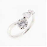 【jv449】 リング Pt900 プラチナ ダイヤモンド 0.460ct/0.276ct 9号 未使用【中古】レディース