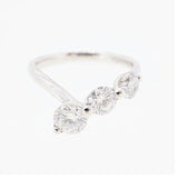 【jv449】 リング Pt900 プラチナ ダイヤモンド 0.460ct/0.276ct 9号 未使用【中古】レディース