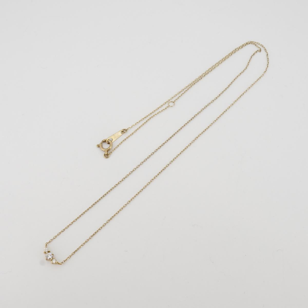 【jv462】 ネックレス K10YG イエローゴールド ダイヤモンド 0.1ct 未使用【中古】レディース