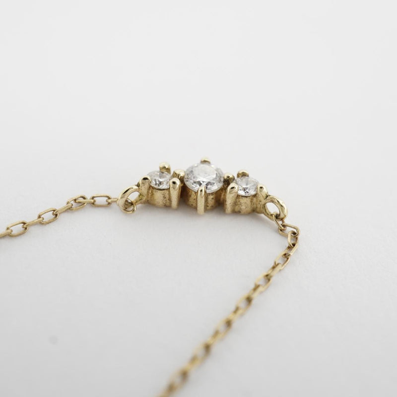 【jv462】 ネックレス K10YG イエローゴールド ダイヤモンド 0.1ct 未使用【中古】レディース