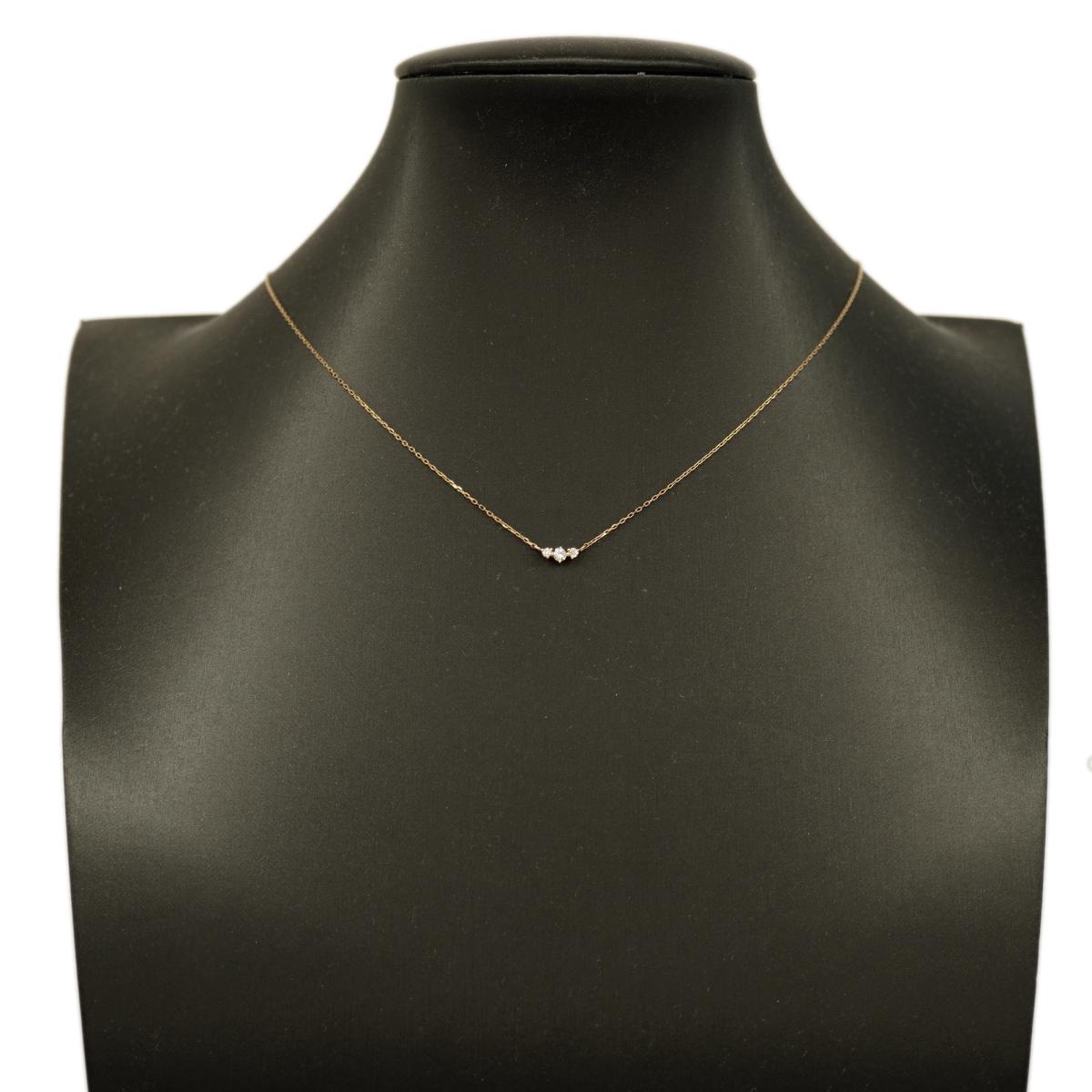 【jv462】 ネックレス K10YG イエローゴールド ダイヤモンド 0.1ct 未使用【中古】レディース