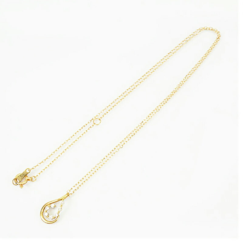 【jv495】 ネックレス K18YG イエローゴールド ダイヤモンド 0.07ct 未使用【中古】レディース