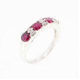 【jv519】 リング Pt900 プラチナ ルビー ダイヤモンド 0.7ct/0.2ct 11号 未使用【中古】レディース