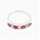 【jv519】 リング Pt900 プラチナ ルビー ダイヤモンド 0.7ct/0.2ct 11号 未使用【中古】レディース