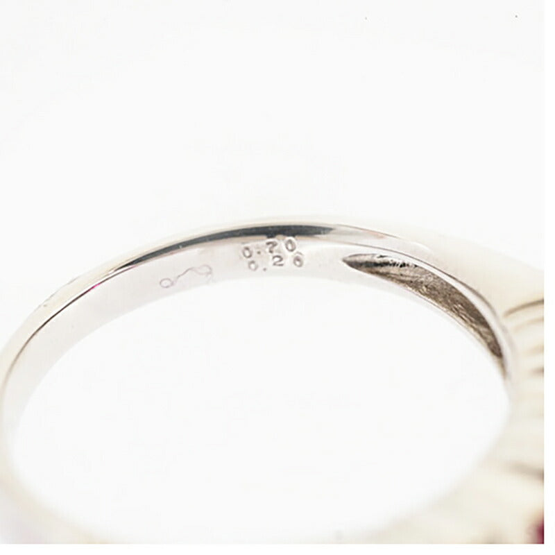 【jv519】 リング Pt900 プラチナ ルビー ダイヤモンド 0.7ct/0.2ct 11号 未使用【中古】レディース