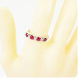 【jv519】 リング Pt900 プラチナ ルビー ダイヤモンド 0.7ct/0.2ct 11号 未使用【中古】レディース
