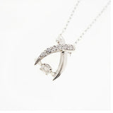 【jv520】 ネックレス Pt850 プラチナ ダイヤモンド 0.05ct/0.02ct 未使用【中古】レディース