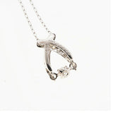 【jv520】 ネックレス Pt850 プラチナ ダイヤモンド 0.05ct/0.02ct 未使用【中古】レディース