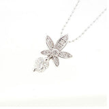 【jv527】 ネックレス K18WG ホワイトゴールド ダイヤモンド 0.345ct/0.09ct 未使用【中古】レディース