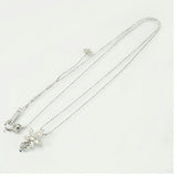 【jv527】 ネックレス K18WG ホワイトゴールド ダイヤモンド 0.345ct/0.09ct 未使用【中古】レディース