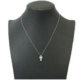 【jv527】 ネックレス K18WG ホワイトゴールド ダイヤモンド 0.345ct/0.09ct 未使用【中古】レディース