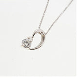 【jv528】 ネックレス 一粒ダイヤ K10WG ホワイトゴールド ダイヤモンド 0.07ct 未使用【中古】レディース
