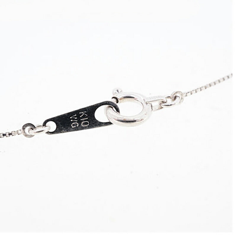 【jv528】 ネックレス 一粒ダイヤ K10WG ホワイトゴールド ダイヤモンド 0.07ct 未使用【中古】レディース