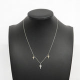 【ju169】 ネックレス クロスモチーフ K18WG ホワイトゴールド ダイヤモンド 0.3ct 未使用【中古】レディース