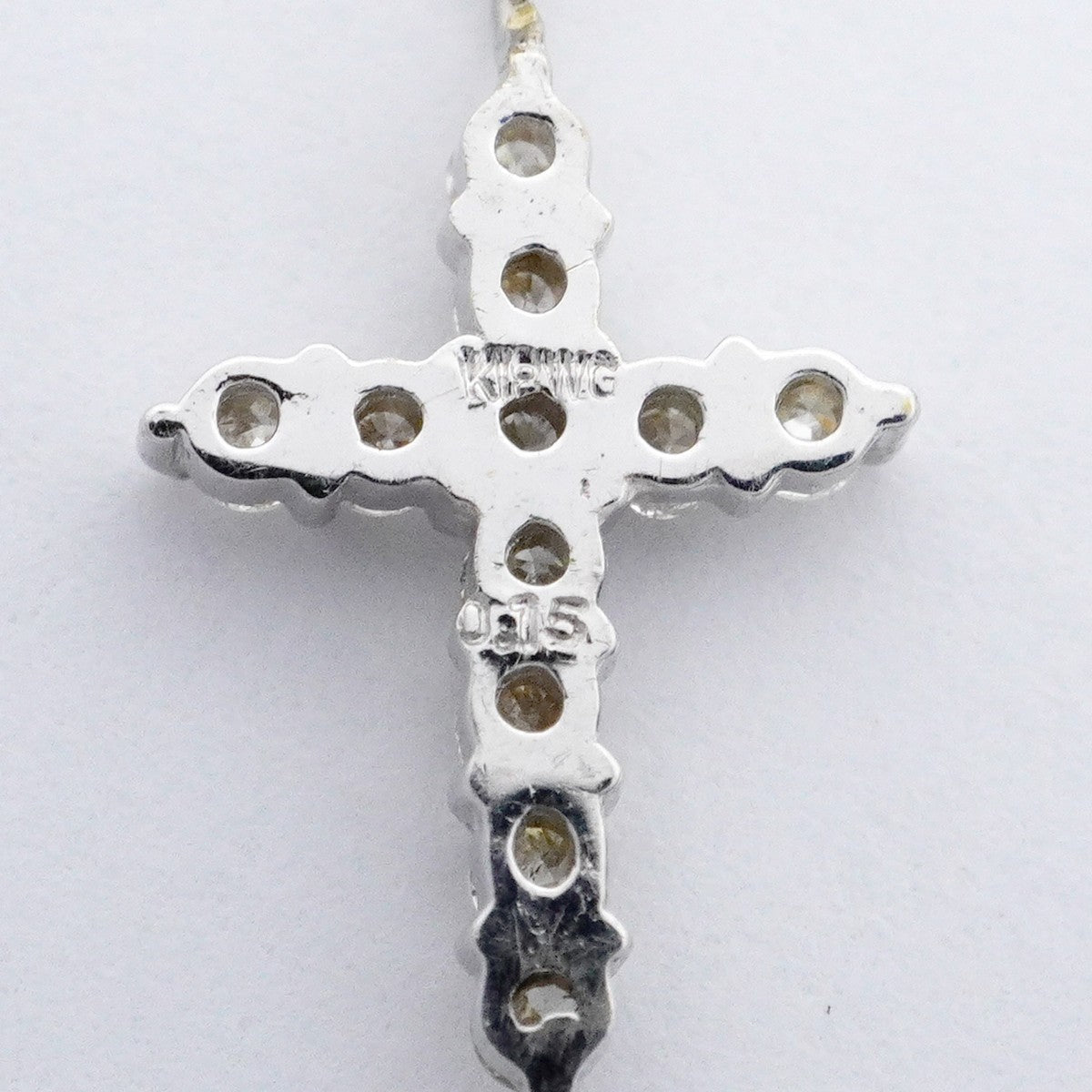 【ju169】 ネックレス クロスモチーフ K18WG ホワイトゴールド ダイヤモンド 0.3ct 未使用【中古】レディース