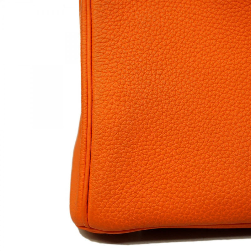 【5be5114-g】エルメス ハンドバッグ バーキン25 トゴ オレンジ シルバー金具 U刻印【中古】レディース