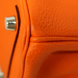 【5be5114-g】エルメス ハンドバッグ バーキン25 トゴ オレンジ シルバー金具 U刻印【中古】レディース
