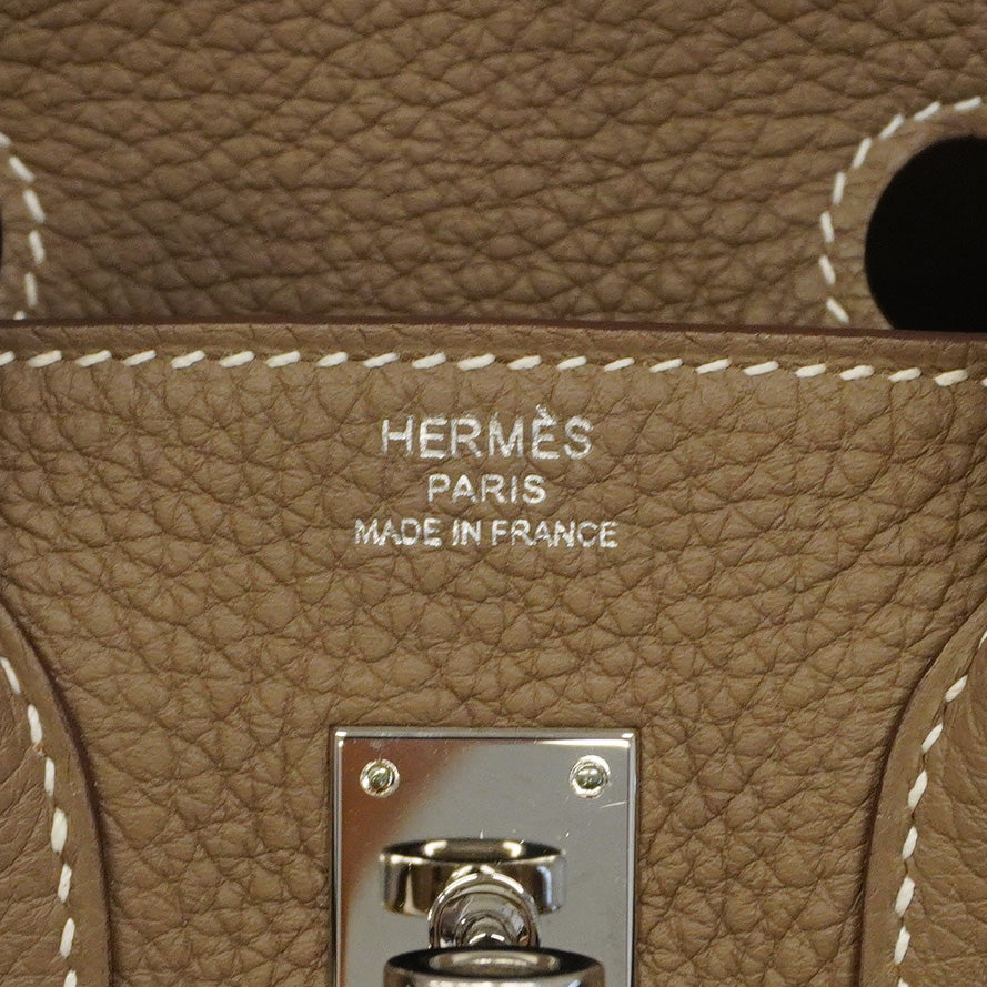 【5cb0938-g】エルメス ハンドバッグ バーキン25 トゴ エトゥープ シルバー金具 D刻印【中古】レディース