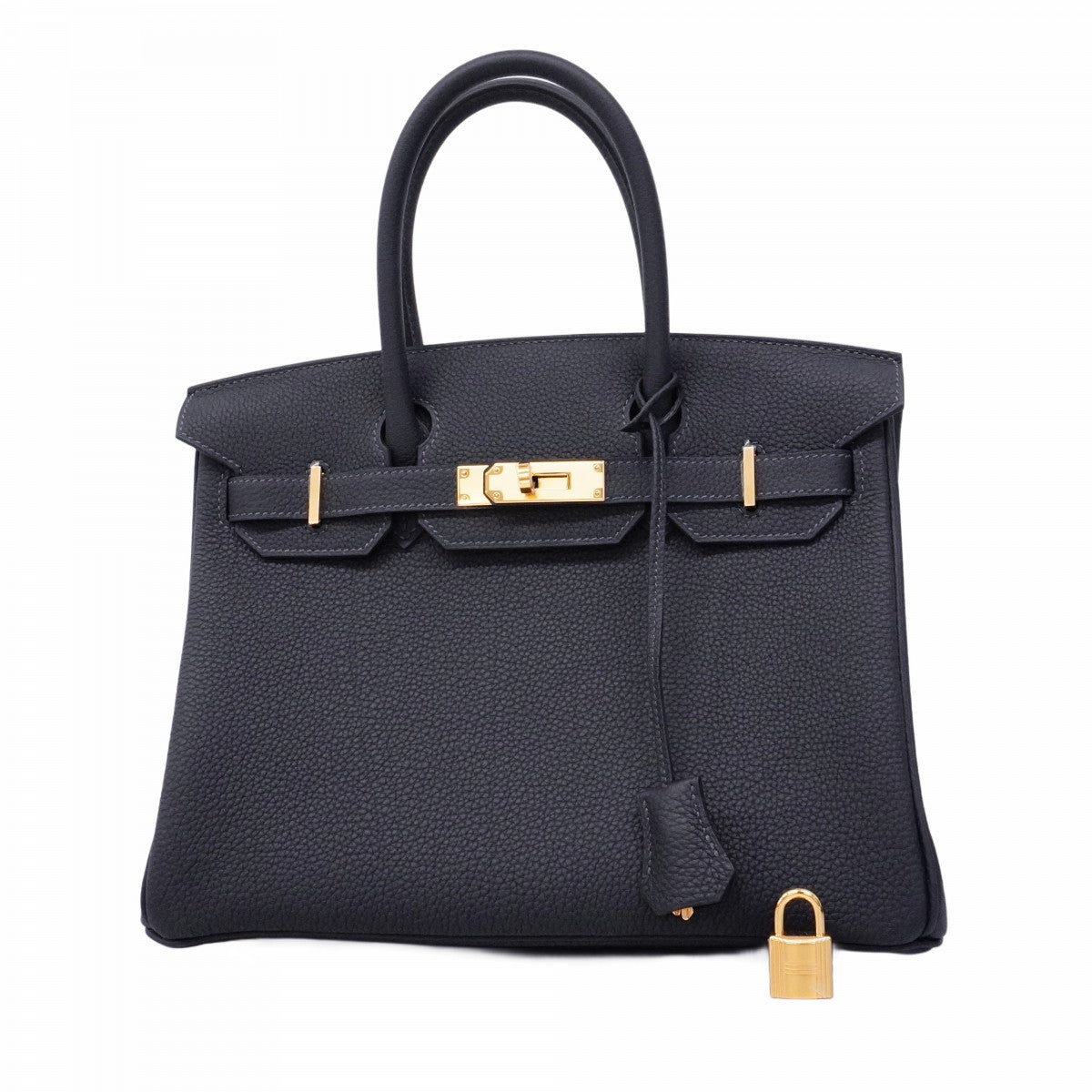 【5db1946-g】エルメス ハンドバッグ バーキン30 トゴ ブルーニュイ ゴールド金具 W刻印【中古】レディース