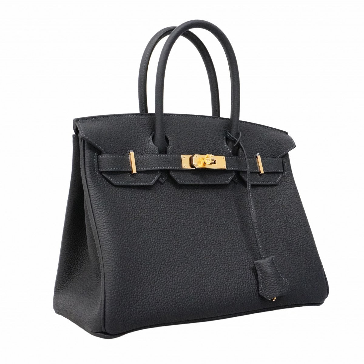 【5db1946-g】エルメス ハンドバッグ バーキン30 トゴ ブルーニュイ ゴールド金具 W刻印【中古】レディース