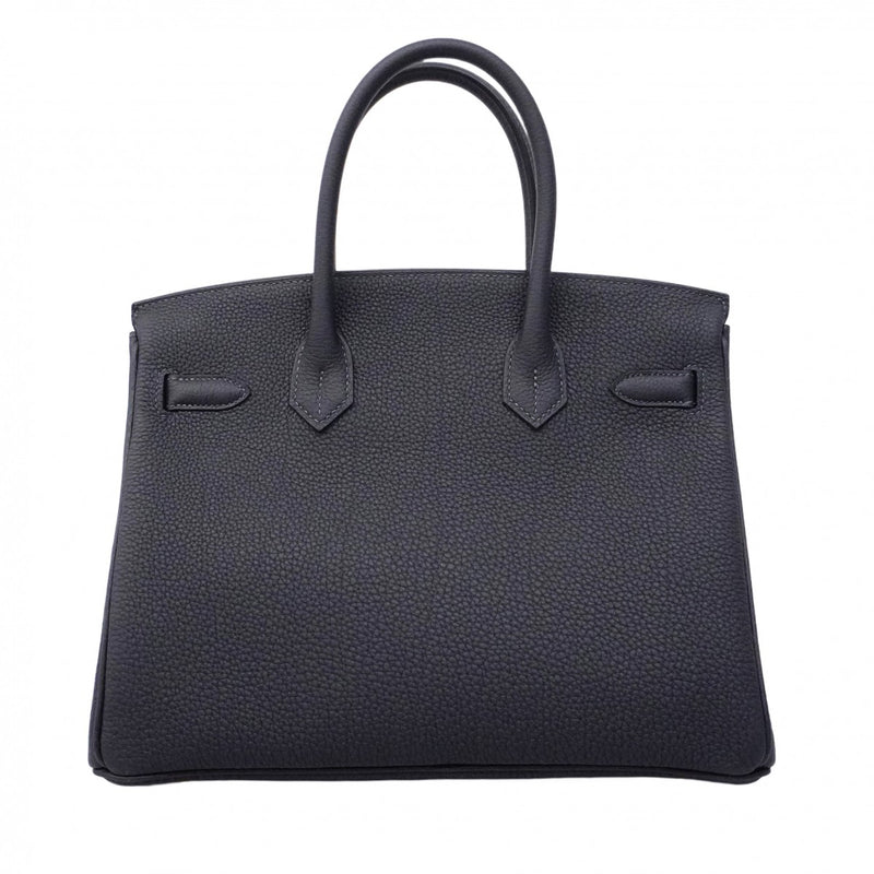 【5db1946-g】エルメス ハンドバッグ バーキン30 トゴ ブルーニュイ ゴールド金具 W刻印【中古】レディース