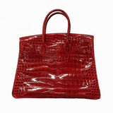 ★SALE【5dc3831-g】エルメス ハンドバッグ バーキン35 ポロサス ブレイズ ゴールド金具 □P刻印【中古】レディース