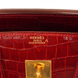 ★SALE【5dc3831-g】エルメス ハンドバッグ バーキン35 ポロサス ブレイズ ゴールド金具 □P刻印【中古】レディース