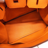 ★最終価格★SALE【5fb1692-e-g】エルメス ハンドバッグ バーキン25 トゴ オレンジ シルバー金具 B刻印【中古】レディース