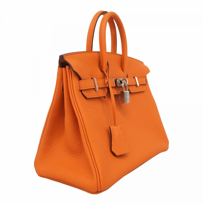 ★最終価格★SALE【5fb1692-e-g】エルメス ハンドバッグ バーキン25 トゴ オレンジ シルバー金具 B刻印【中古】レディース