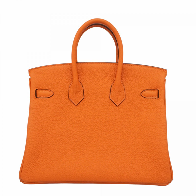 ★最終価格★SALE【5fb1692-e-g】エルメス ハンドバッグ バーキン25 トゴ オレンジ シルバー金具 B刻印【中古】レディース