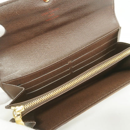 【5fb1964】ルイヴィトン 長財布 ダミエ ポルトフォイユサラ N61734 エベヌ【中古】レディース
