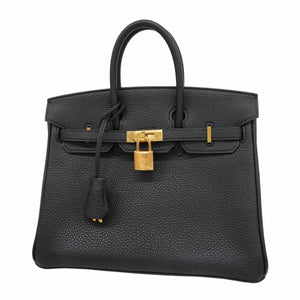★SALE【5fc4343-g】エルメス ハンドバッグ バーキン25 トゴ ブラック ゴールド金具 U刻印【中古】レディース
