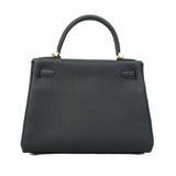 ★SALE【5fd5086-g-b】エルメス ハンドバッグ ケリー28 トゴ ブラック ゴールド金具 B刻印【中古】レディース
