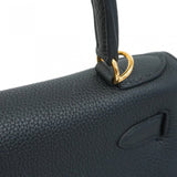★SALE【5fd5086-g-b】エルメス ハンドバッグ ケリー28 トゴ ブラック ゴールド金具 B刻印【中古】レディース