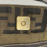 【5gd5328-h】フェンディ ハンドバッグ ズッカ ナイロンキャンバス ブラック ゴールド金具【中古】レディース