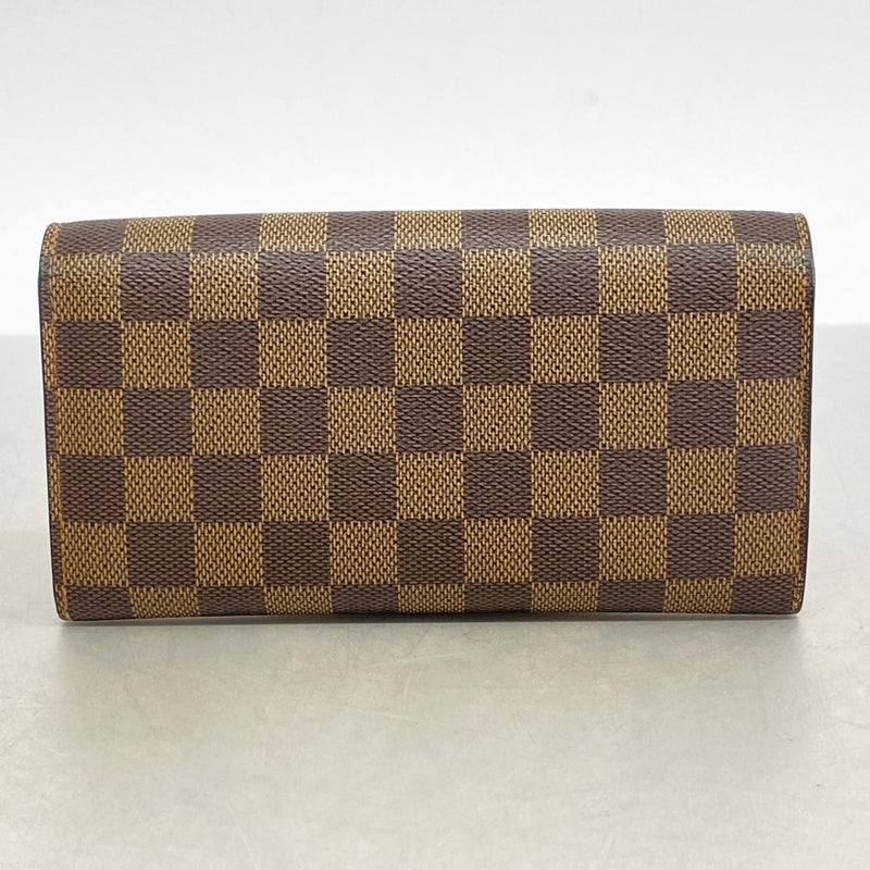 【5gd5336-h】ルイヴィトン 長財布 ダミエ ポルトモネクレディ N61726  エベヌ【中古】レディース