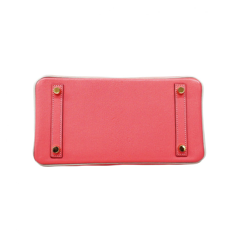 ★SALE【5fd5384-e-g】エルメス ハンドバッグ バーキン25 スペシャルオーダー コロマンデル ローズアザレ/パールグレー ゴールド金具 Z刻印【中古】レディース