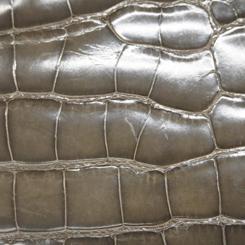 ★SALE【5gc0713-2-g-h】エルメス ハンドバッグ ケリー28トリコロール アリゲーター ブラック ブラウン グレー ゴールド金具 ○X刻印【中古】レディース