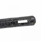★SALE【5gc0713-2-g-h】エルメス ハンドバッグ ケリー28トリコロール アリゲーター ブラック ブラウン グレー ゴールド金具 ○X刻印【中古】レディース