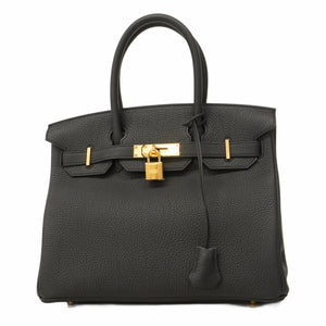 ★SALE【5gc2472-g-h】エルメス ハンドバッグ バーキン30 トゴ ブラック ゴールド金具 K刻印【中古】レディース