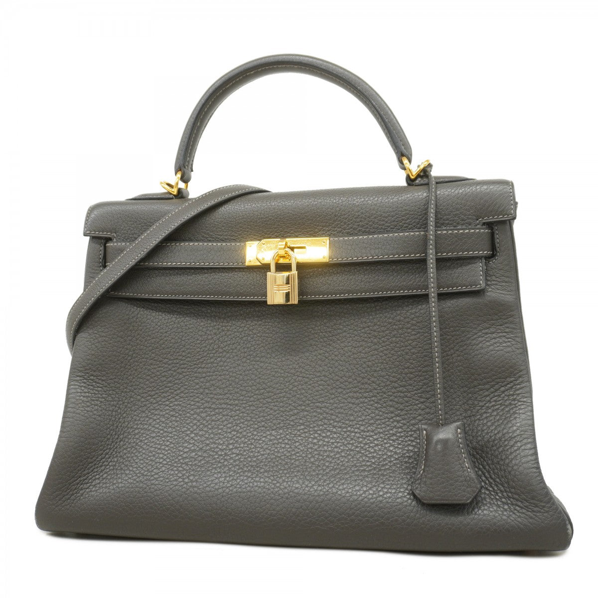 ★最終価格★SALE【5gd4088-h】エルメス ハンドバッグ ケリー32 トゴ グラファイト ゴールド金具 □J刻印【中古】レディース