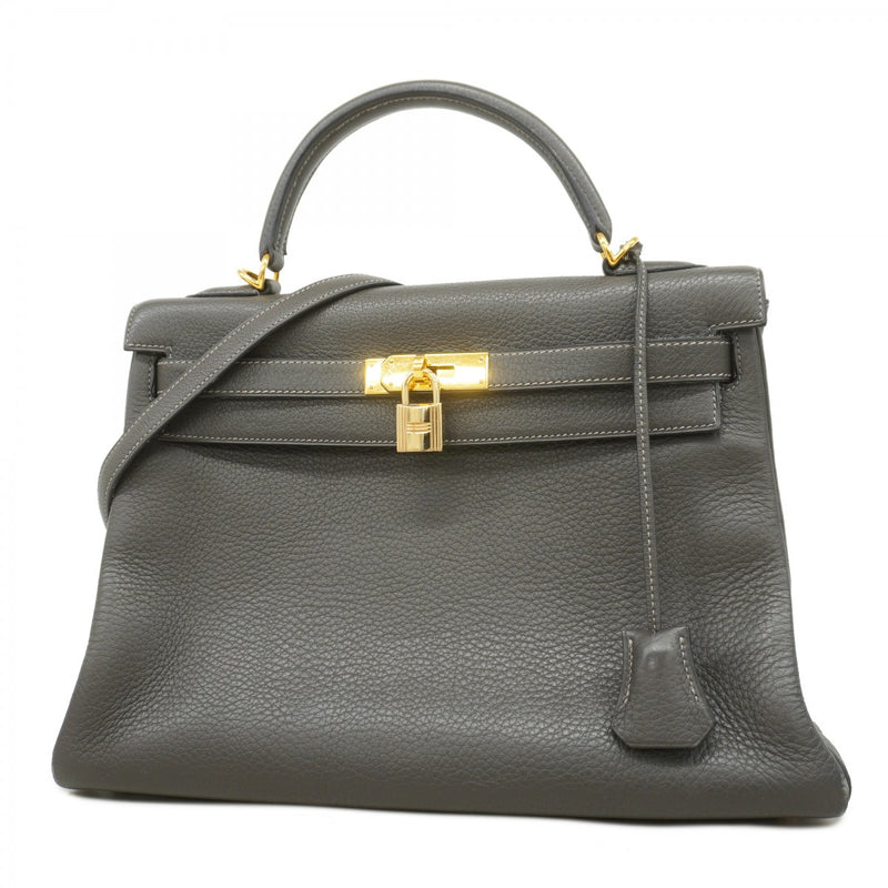★最終価格★SALE【5gd4088-h】エルメス ハンドバッグ ケリー32 トゴ グラファイト ゴールド金具 □J刻印【中古】レディース