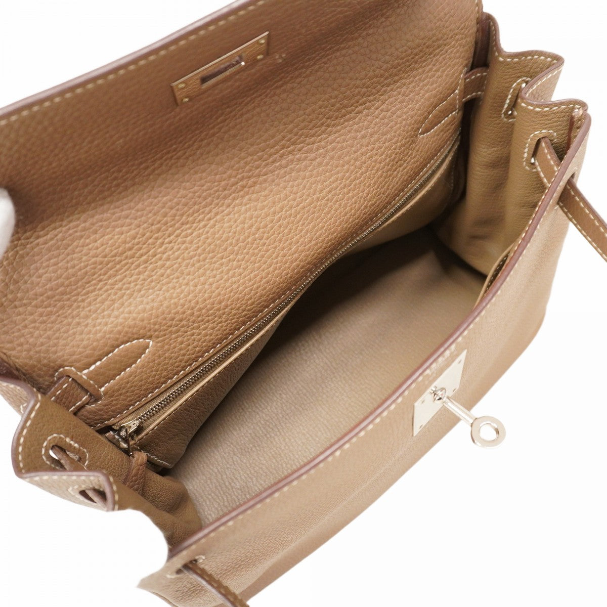 ★最終価格★SALE【5gd4364-e】エルメス ハンドバッグ ケリー28 トゴ エトゥープ シルバー金具 D刻印【中古】レディース
