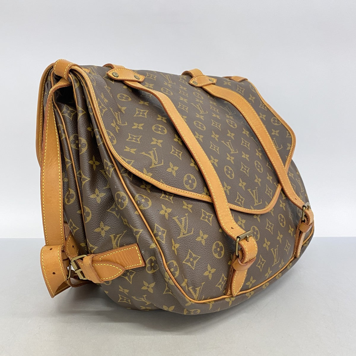 【5gd5341-h】ルイヴィトン ショルダーバッグ モノグラム ソミュール43 M42252 ブラウン【中古】レディース