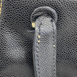 【5gd5384-h】シャネル ハンドバッグ キャビアスキン ブラック ゴールド金具【中古】レディース