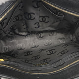 【5gd5384-h】シャネル ハンドバッグ キャビアスキン ブラック ゴールド金具【中古】レディース