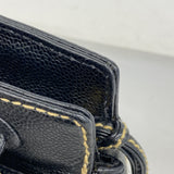 【5gd5384-h】シャネル ハンドバッグ キャビアスキン ブラック ゴールド金具【中古】レディース