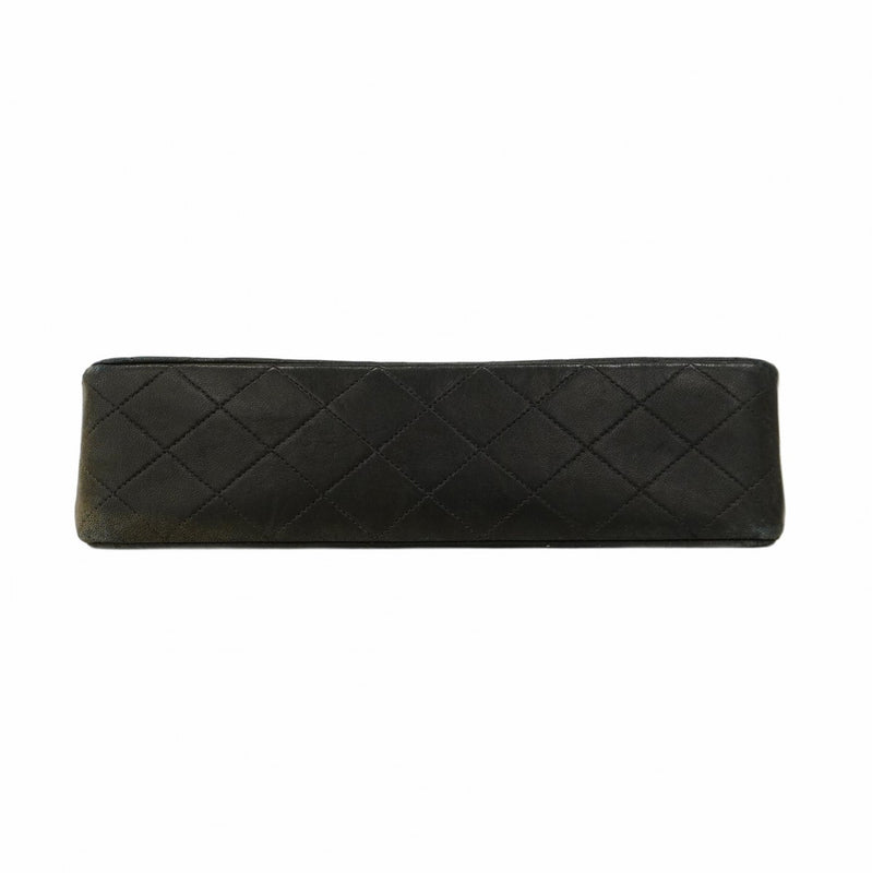 【5gd5387-h】シャネル ショルダーバッグ マトラッセ Wフラップ Wチェーン ラムスキン ブラック ゴールド金具【中古】レディース