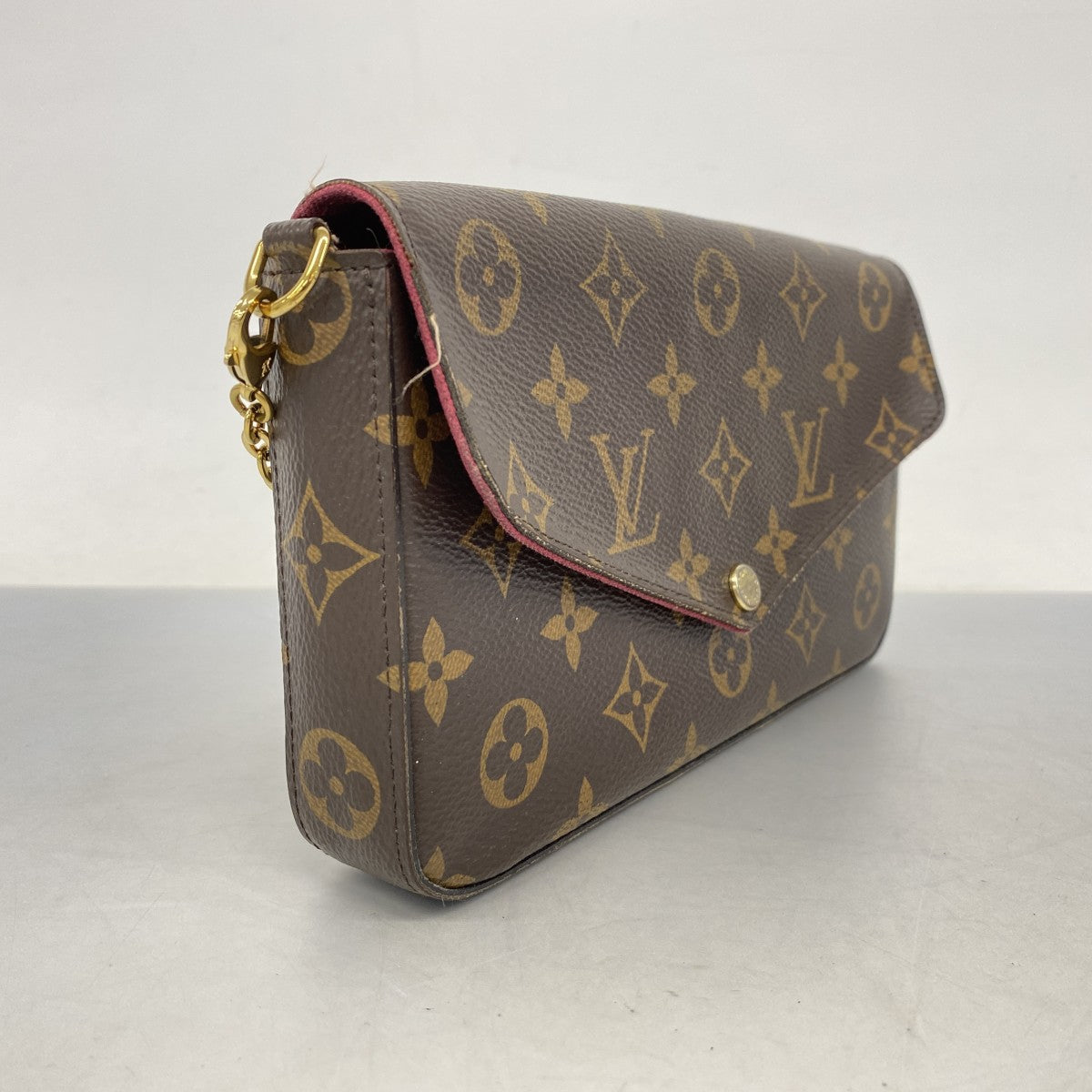 ★SALE【5gd5415-h】ルイヴィトン ショルダーウォレット モノグラム ポシェットフェリシー M81896 フューシャ【中古】レディース